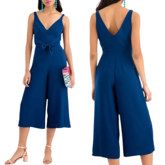 Amanda Uprichard Charter Tie Front Jumpsuit - Picture 1 of 12